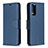 Funda de Cuero Cartera con Soporte Carcasa B04F para Samsung Galaxy S20 FE 4G Azul