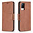 Funda de Cuero Cartera con Soporte Carcasa B04F para Vivo V21 5G Marron