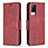 Funda de Cuero Cartera con Soporte Carcasa B04F para Vivo V21 5G Rojo