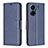 Funda de Cuero Cartera con Soporte Carcasa B04F para Xiaomi Poco C65 Azul