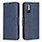 Funda de Cuero Cartera con Soporte Carcasa B04F para Xiaomi POCO M3 Pro 5G Azul