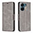 Funda de Cuero Cartera con Soporte Carcasa B04F para Xiaomi Redmi 13C Gris