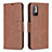 Funda de Cuero Cartera con Soporte Carcasa B04F para Xiaomi Redmi Note 10 5G Marron