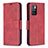 Funda de Cuero Cartera con Soporte Carcasa B04F para Xiaomi Redmi Note 11 4G (2021) Rojo