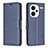 Funda de Cuero Cartera con Soporte Carcasa B04F para Xiaomi Redmi Note 13 Pro+ Plus 5G Azul