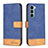 Funda de Cuero Cartera con Soporte Carcasa B05F para Motorola Moto Edge S30 5G Azul