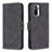 Funda de Cuero Cartera con Soporte Carcasa B05F para Xiaomi Redmi Note 11 SE India 4G Negro