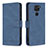 Funda de Cuero Cartera con Soporte Carcasa B05F para Xiaomi Redmi Note 9 Azul