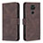 Funda de Cuero Cartera con Soporte Carcasa B05F para Xiaomi Redmi Note 9 Marron