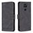 Funda de Cuero Cartera con Soporte Carcasa B05F para Xiaomi Redmi Note 9 Negro