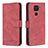 Funda de Cuero Cartera con Soporte Carcasa B05F para Xiaomi Redmi Note 9 Rojo