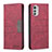 Funda de Cuero Cartera con Soporte Carcasa B06F para Motorola Moto E32 Rojo