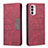 Funda de Cuero Cartera con Soporte Carcasa B06F para Motorola Moto Edge (2022) 5G Rojo