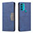 Funda de Cuero Cartera con Soporte Carcasa B06F para Motorola Moto G71 5G Azul