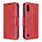 Funda de Cuero Cartera con Soporte Carcasa B06F para Samsung Galaxy A01 SM-A015 Rojo