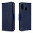 Funda de Cuero Cartera con Soporte Carcasa B06F para Samsung Galaxy A20 Azul