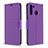 Funda de Cuero Cartera con Soporte Carcasa B06F para Samsung Galaxy A21 Morado