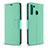 Funda de Cuero Cartera con Soporte Carcasa B06F para Samsung Galaxy A21 Verde