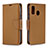 Funda de Cuero Cartera con Soporte Carcasa B06F para Samsung Galaxy A40 Marron