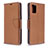 Funda de Cuero Cartera con Soporte Carcasa B06F para Samsung Galaxy A51 4G Marron