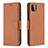 Funda de Cuero Cartera con Soporte Carcasa B06F para Samsung Galaxy F42 5G Marron