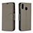 Funda de Cuero Cartera con Soporte Carcasa B06F para Samsung Galaxy M20 Gris