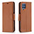 Funda de Cuero Cartera con Soporte Carcasa B06F para Samsung Galaxy M32 4G Marron