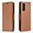 Funda de Cuero Cartera con Soporte Carcasa B06F para Samsung Galaxy S20 FE 4G Marron