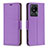 Funda de Cuero Cartera con Soporte Carcasa B06F para Vivo Y02t Morado