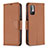 Funda de Cuero Cartera con Soporte Carcasa B06F para Xiaomi Redmi Note 10 5G Marron