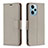 Funda de Cuero Cartera con Soporte Carcasa B06F para Xiaomi Redmi Note 12 Turbo 5G Gris