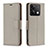 Funda de Cuero Cartera con Soporte Carcasa B06F para Xiaomi Redmi Note 13 5G Gris