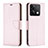 Funda de Cuero Cartera con Soporte Carcasa B06F para Xiaomi Redmi Note 13 5G Oro Rosa