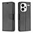 Funda de Cuero Cartera con Soporte Carcasa B06F para Xiaomi Redmi Note 13 Pro+ Plus 5G Negro