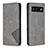 Funda de Cuero Cartera con Soporte Carcasa B07F para Google Pixel 6 5G Gris