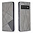 Funda de Cuero Cartera con Soporte Carcasa B07F para Google Pixel 6 Pro 5G Gris