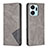 Funda de Cuero Cartera con Soporte Carcasa B07F para Huawei Honor X7a Gris