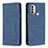 Funda de Cuero Cartera con Soporte Carcasa B07F para Motorola Moto E20 Azul