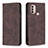 Funda de Cuero Cartera con Soporte Carcasa B07F para Motorola Moto E20 Marron