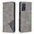 Funda de Cuero Cartera con Soporte Carcasa B07F para Oppo A16 Gris