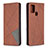 Funda de Cuero Cartera con Soporte Carcasa B07F para Samsung Galaxy A21s Marron