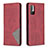 Funda de Cuero Cartera con Soporte Carcasa B07F para Xiaomi Redmi Note 10T 5G Rojo