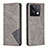 Funda de Cuero Cartera con Soporte Carcasa B07F para Xiaomi Redmi Note 13 5G Gris