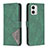 Funda de Cuero Cartera con Soporte Carcasa B08F para Motorola Moto G73 5G Verde