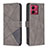 Funda de Cuero Cartera con Soporte Carcasa B08F para Motorola Moto G84 5G Gris