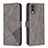 Funda de Cuero Cartera con Soporte Carcasa B08F para Nokia C32 Gris