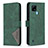 Funda de Cuero Cartera con Soporte Carcasa B08F para Realme C21 Verde