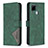 Funda de Cuero Cartera con Soporte Carcasa B08F para Realme C25 Verde