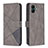 Funda de Cuero Cartera con Soporte Carcasa B08F para Samsung Galaxy A04 4G Gris