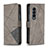 Funda de Cuero Cartera con Soporte Carcasa B08F para Samsung Galaxy Z Fold3 5G Gris